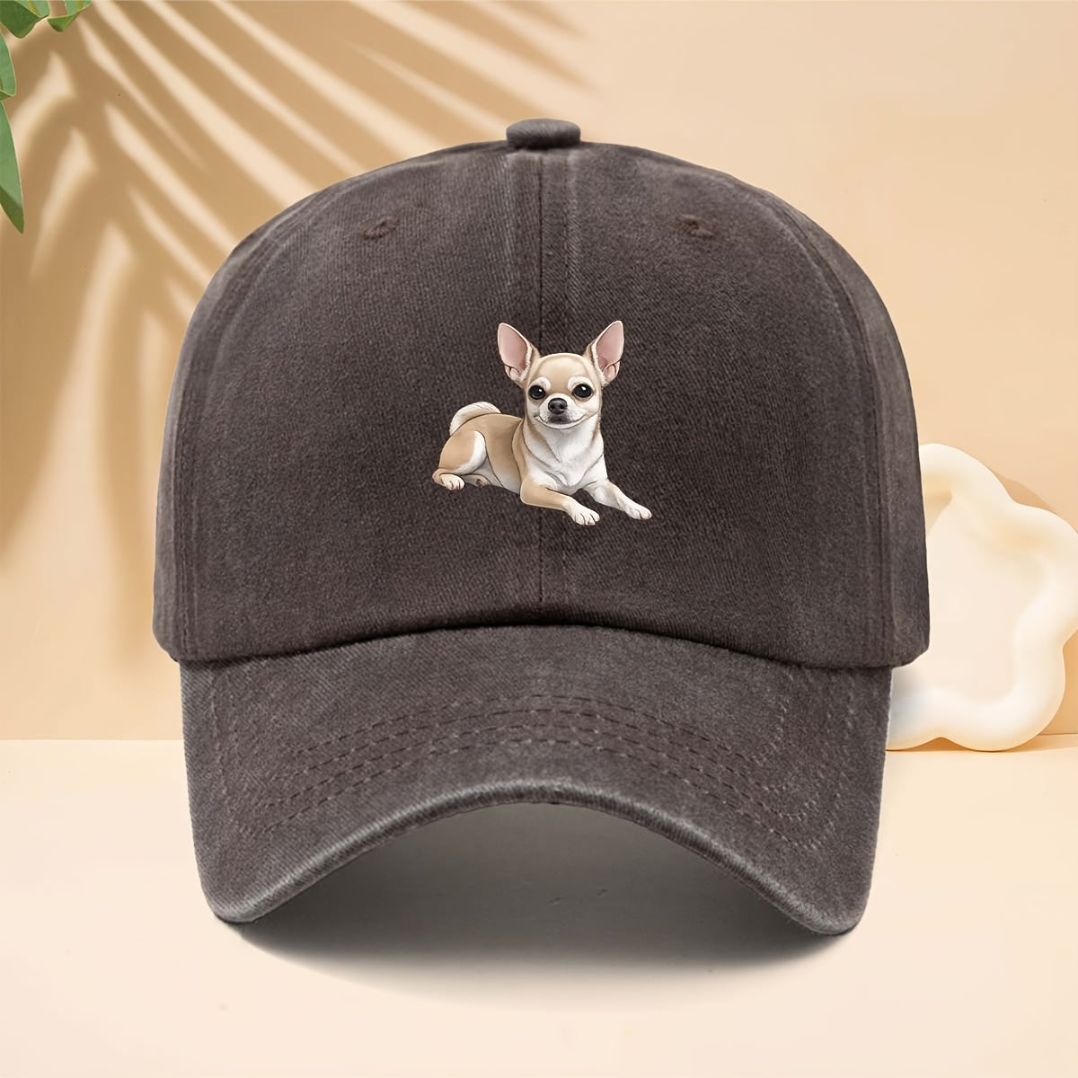 Chihuahua Print Baseball Cap with Chihuahua Dog Design - Adjustable Snapback Trucker Hat Suitable for Men & Women, Soft Top Curved Brim, Unisex Casual for All- Wear, Durable Comfortable for Walking, Parties, Shopping, Hip-Hop Style
