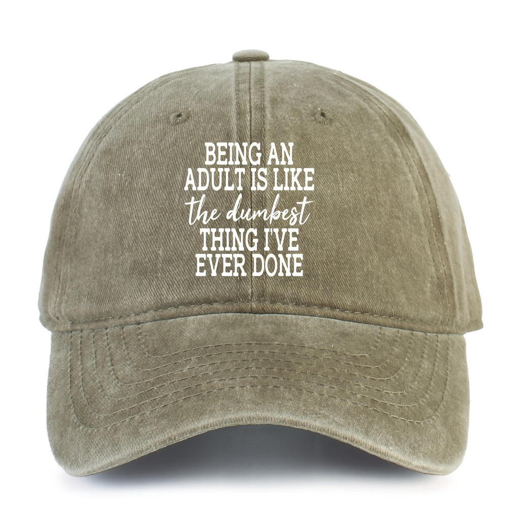 Lightweight Solid Color Baseball Cap, Printed And Distressed, Adjustable Sun Hat Suitable for Both Men And Women