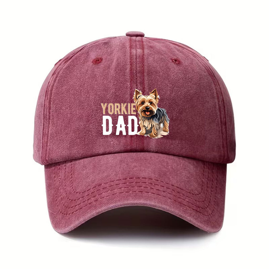 for yorkshire Terrier Dad Hat - Adjustable Snapback Hat, Suitable for Yorkshire Terrier Owners, with "YORKIE DAD" Design, Machine Washable Gift for Pet Parents, Suitable for Yorkshire Terrier Owners - Unisex Hat