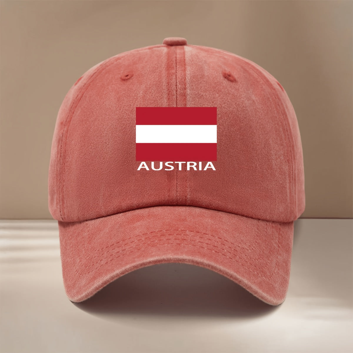 AUSTRIA Letter Austria Flag Pattern Baseball Cap Easy Fashion Lightweight Hip Hop Hat Unisex Curved Brim Hat Vacation Travel Dinner Camping Matching Comfortable Duck Tongue Hat Curved Brim Arc Shows Small Face Adjustable Size Six-Piece Hat Version E