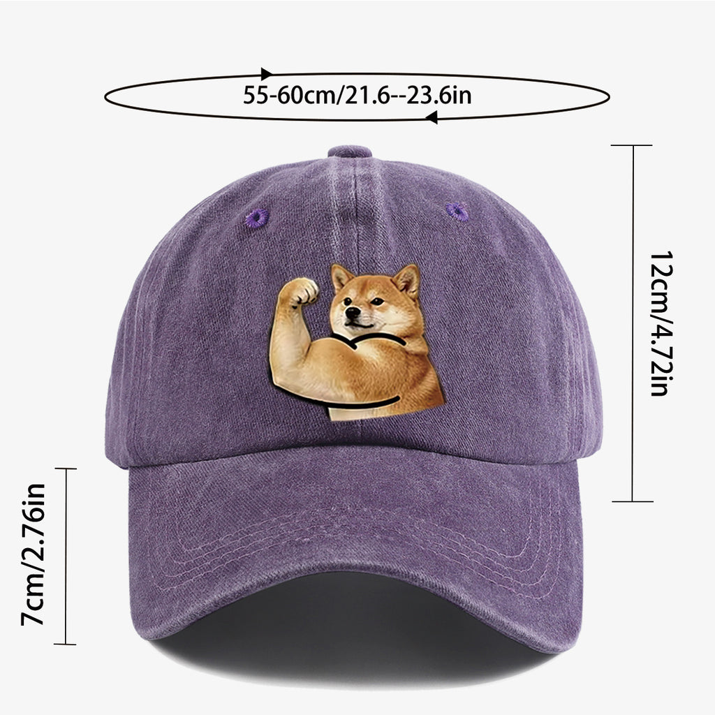 1pc Shiba Inu Muscle Arm Fun Print Baseball Cap Unisex Same Style Slimming Fashion Adjustable Size Street Trend Hat Daily Casual Hat Outdoor Hiking Hat Travel Outing Hat Party Styling Hat Versatile Duckbill Hat Festival Birthday Gift Ideal Choice Fo