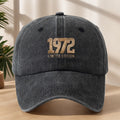 1972 Vintage Washed Duckbill Baseball Cap - Distressed Retro Print Suitable for Outdoor, Casual, Streetwear & Hip-Hop Hat, Lightweight Breathable Sweat-Absorbent Cap for Sports, Camping, Vacation,