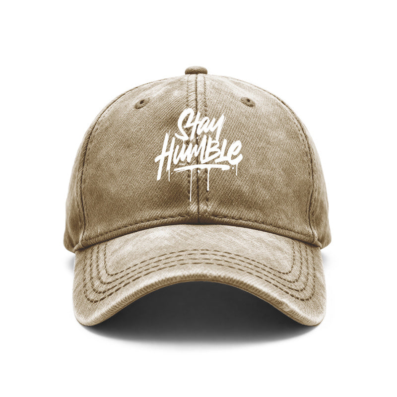 1pc of Retro-Style Unisex Baseball Caps Featuring a 'Stay Humble' Graffiti Art Print. These Adjustable Caps Are Perfect for Outdoor Activities And Casual Outings, Making Them Great Gifts for Both Men And Women, As Well As Friends