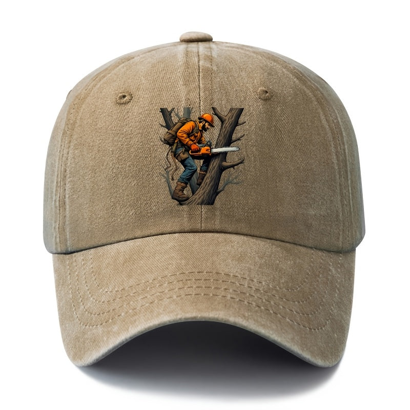 A Unisex Fashion All-Match Printed Lumberjack Baseball Cap, Classic Retro Washed Outdoor Lightweight Curved Brim Hat, Trucker Baseball Cap, Suitable for Outdoor Vacation Travel Camping And Other Leisure Occasions, Holiday Party Hip-Hop Hat