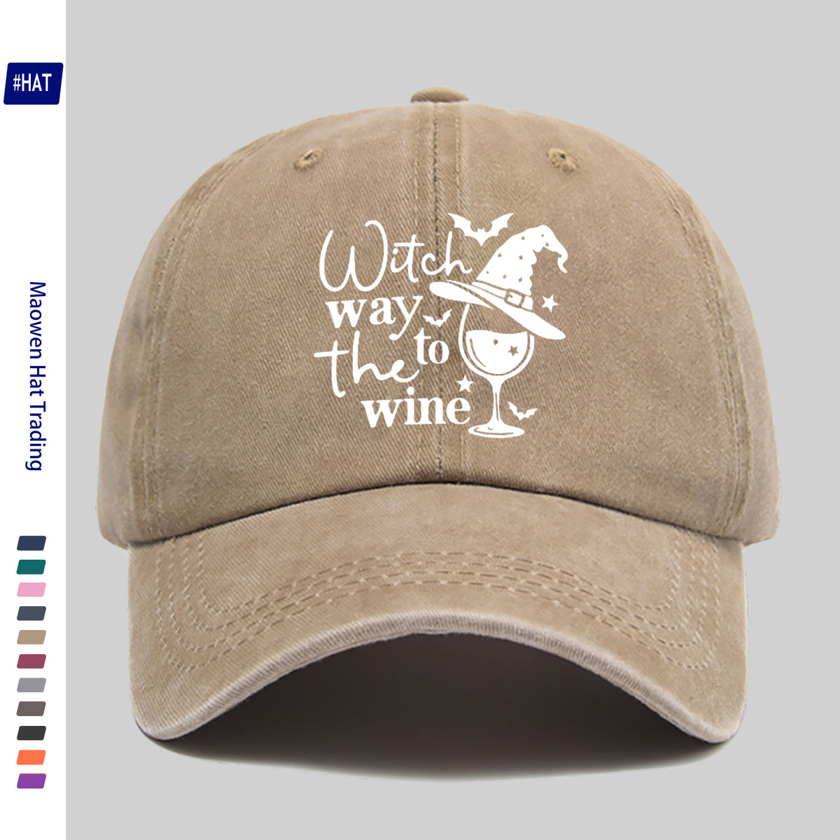 Washable Baseball Cap, Featuring a Fun Wizard Hat And Teacup Pattern Print, a Halloween-Themed Fashion Retro Baseball Cap, Adjustable Size, Unisex Design - Lightweight Outdoor Cap, Suitable for All Seasons, Ideal for Travel And Leisure