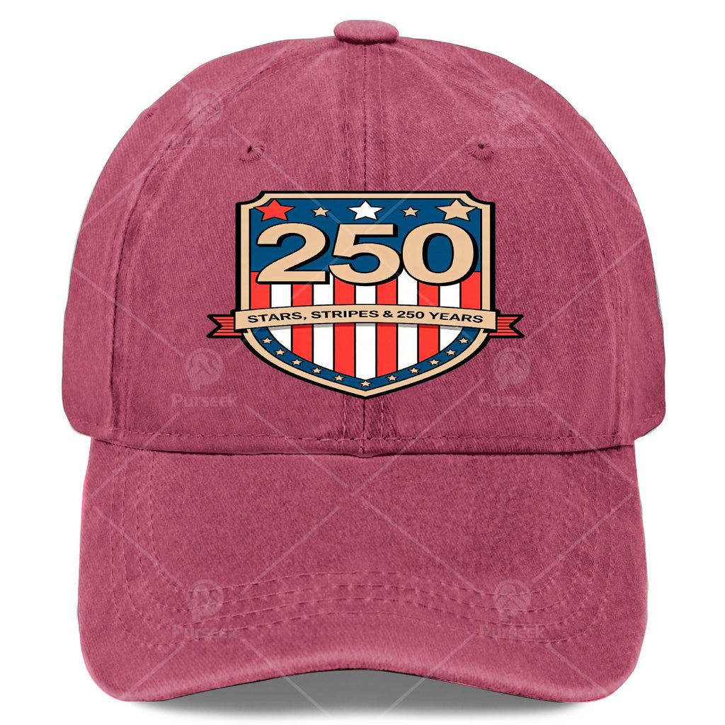 250 Years Usas Flag American 250Th Anniversary Patriotics Baseball Hat Unisex