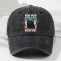 Men's & Women's "Pew Pew" Madafakas Graphic Baseball Cap - Adjustable, Lightweight, Polyester, Retro Style with Colorful Cat Design, Ideal for Outdoor Activities, Fishing, Camping, Outdoor Sports Cap | Retro Style Cap | Lightweight Headgear
