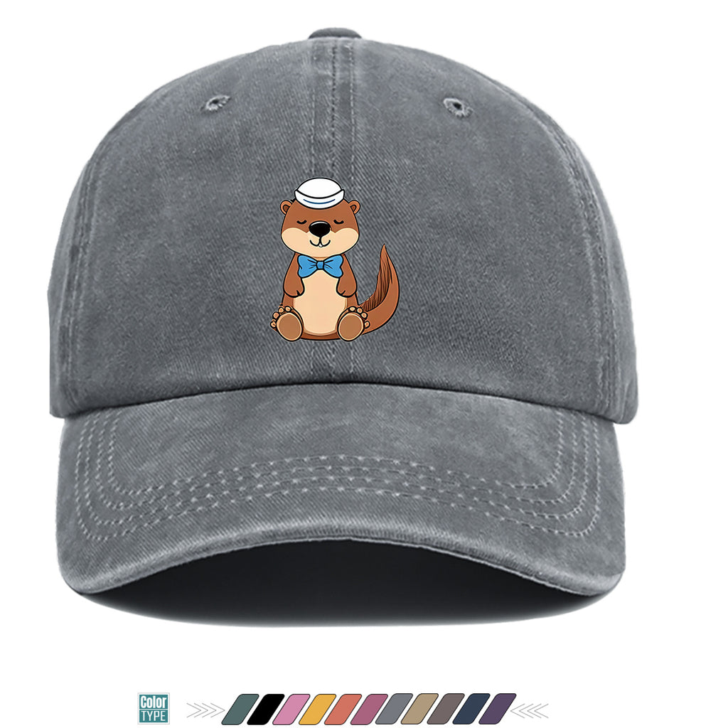1pc Cartoon Otter Print Baseball Cap, Cute Animal Pattern Sun Hat, Fashion Casual Trendy Cap, Unisex Adjustable Duckbill Cap, Outdoor Travel Sunshade Hat, Outfit Hat, Bestie Shopping Photography Hat, Hiking Riding Hat, Daily Commute Versatile Hat
