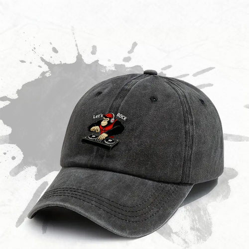 1P 1pc, Adjustable Baseball Cap with a "rock and Roll" Theme, Lightweight Printed Women's Hat, "DJ Style" Men's Trendy Cap, an Ideal Gift for Weddings, Parties, and Birthdays.