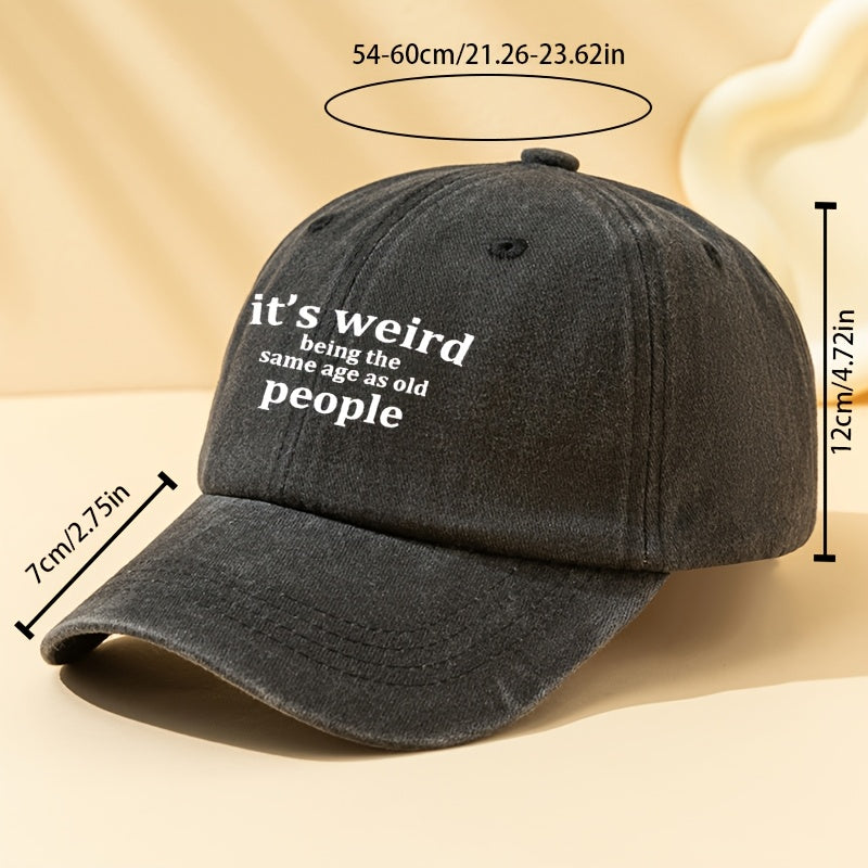 Trendy Unisex Vintage Baseball Cap with Letter Print, Suitable for Couples, Featuring a Washed And Worn Look, Curved Brim, Perfect for Casual Outdoor Use, Sun Protection, Breathable, Comfortable, And Adjustable, a Classic Style