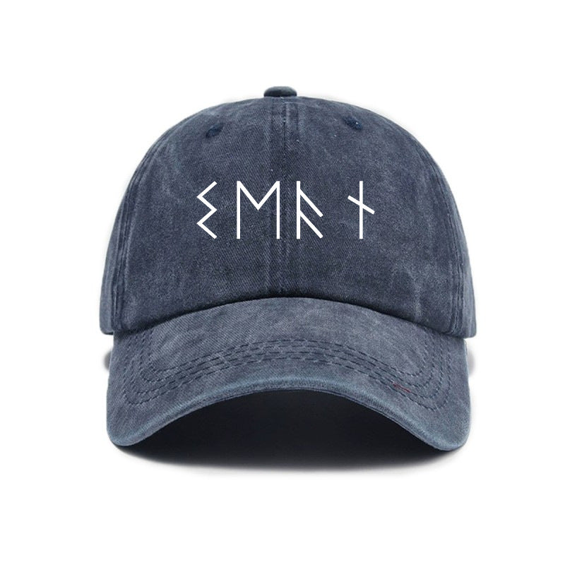 1 Top Water Washed Old Printed Baseball Cap Adult Versatile Easy Letter Popular Retro Printed Water Washed Old Soft Top Sunshade Baseball Cap for Men And Women