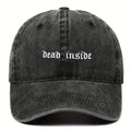 A Versatile and Novel Washed Baseball Cap with Gothic Font Pattern, Unisex and Adjustable