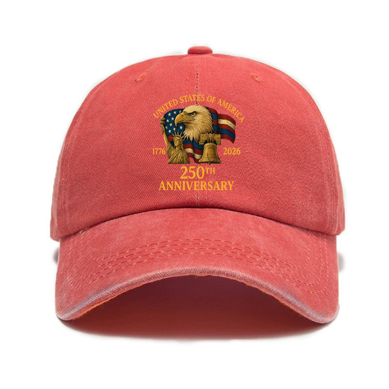 Fashion Hot Selling US Independence Day 250Th Anniversary Printed Washed All-Match Distressed Soft Top Unisex Baseball Cap