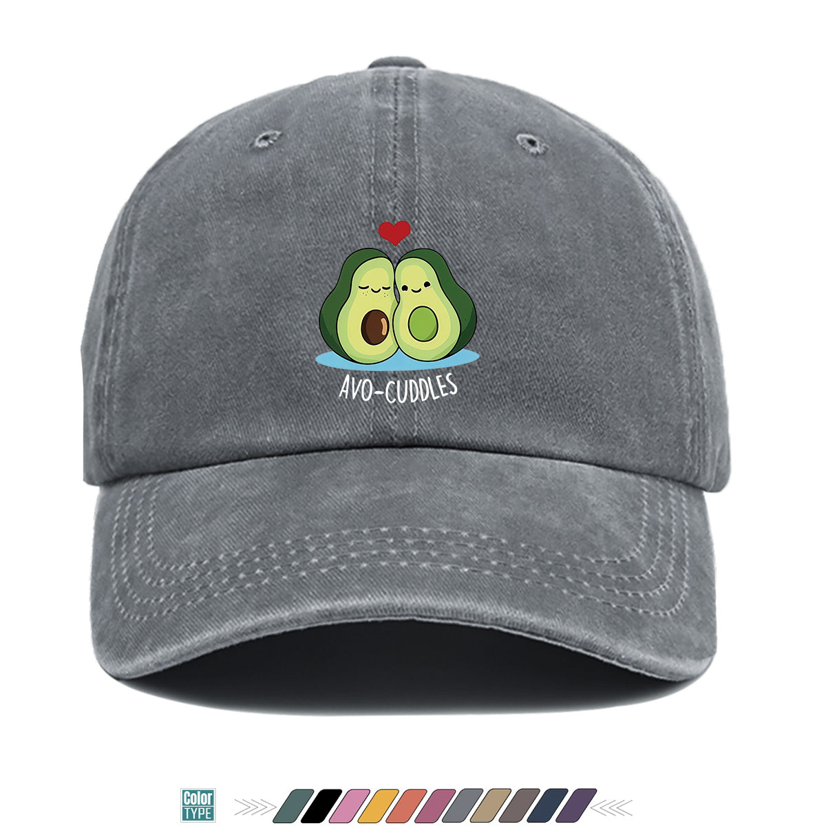 1pc Avocado Couple Print Baseball Cap Cute Cartoon Design Sun Hat Fashion Fresh Unisex Adjustable Size Duckbill Cap Suitable for Outdoor Picnic, Shopping, Dating, Travel