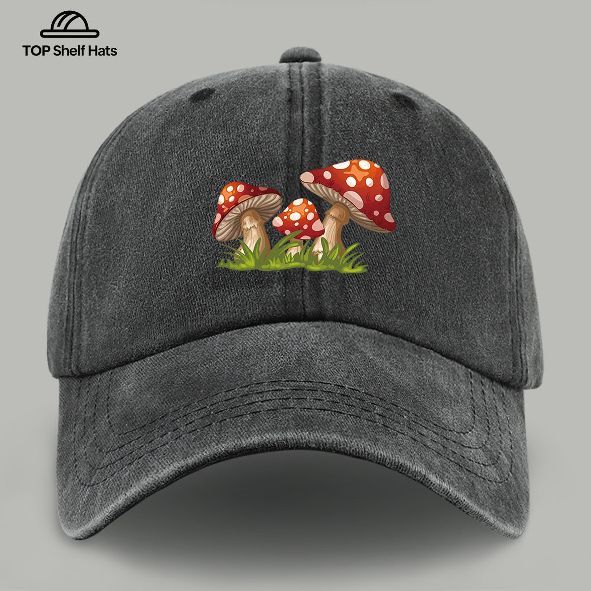1pc Fun Cartoon Mushroom Print Baseball Cap | Lightweight, Comfortable, Breathable, Adjustable Fit, Ideal for Valentine'S Day Gift, Suitable for Beach Holidays, Casual Wear, Outdoor Activities, Fishing, And More