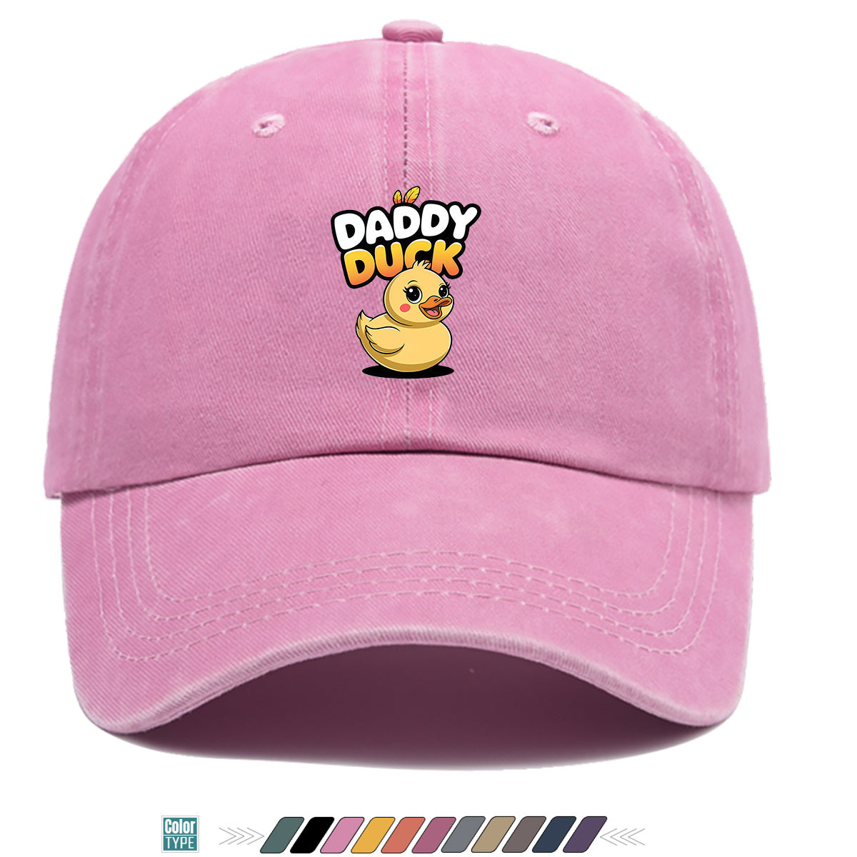 1pc "DADDY DU" Fun Rubber Duck Print Baseball Cap, Cute Cartoon Sun Hat, Fashion Casual All-Match Unisex Duckbill Cap, Adjustable Size, Dad Fishing Hat, Mom Shopping Hat, Hiking Riding Hat, Suitable for Daily Outing, Park Play, Party Gathering