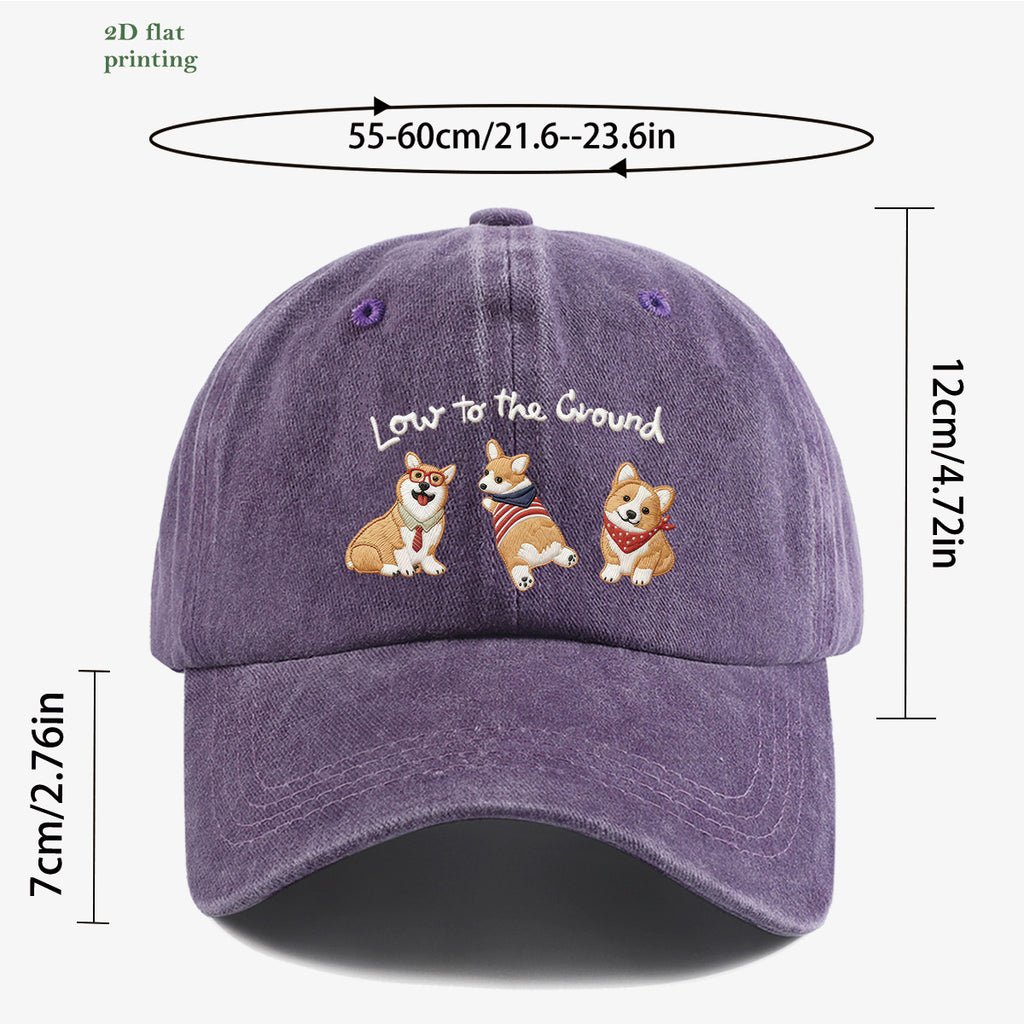 1pc Corgi Printed Baseball Cap, Animal Series Cute Pet Pattern, Fashion Slimming Headwear, Casual Outing Versatile Accessory, Unisex Adjustable Hat, Suitable for Shopping, Travel, Parties, Dates, Commuting, Vacation, Outdoor Activities
