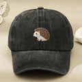Cute Hedgehog Embroidery Washed Cotton Baseball Cap for Men Women Casual Vintage Style Street Outdoor Anniversary Gift