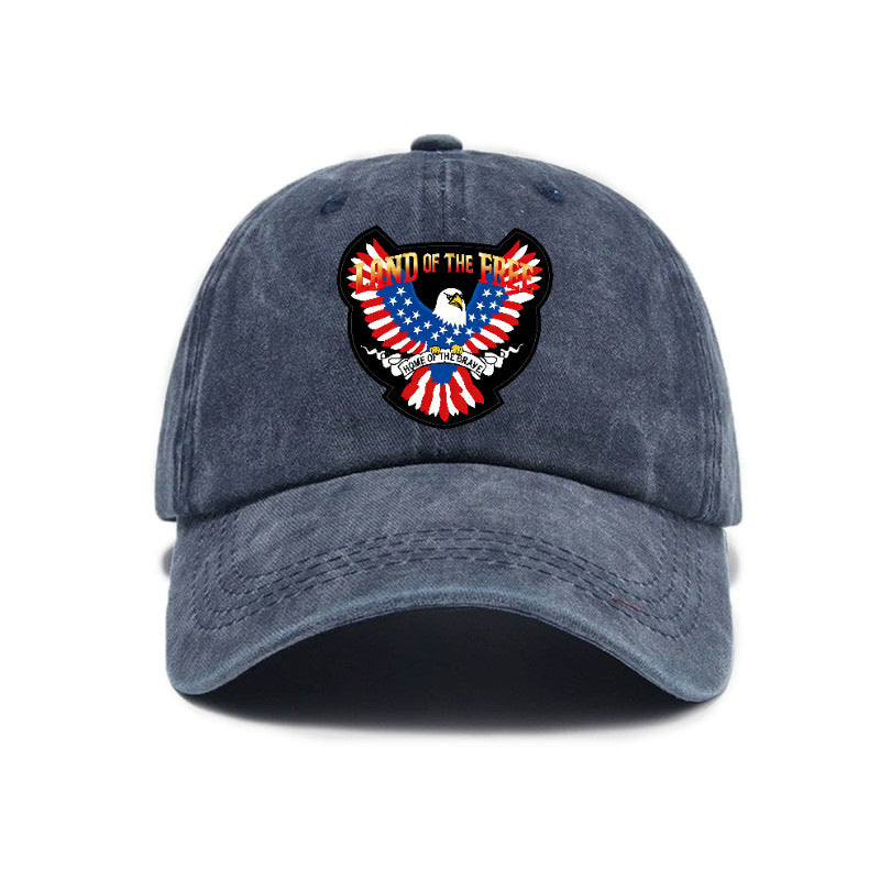 Fashion 1pc American Land of Liberty Printed Washed Distressed Style Baseball Cap Unisex Outdoor Casual Hat