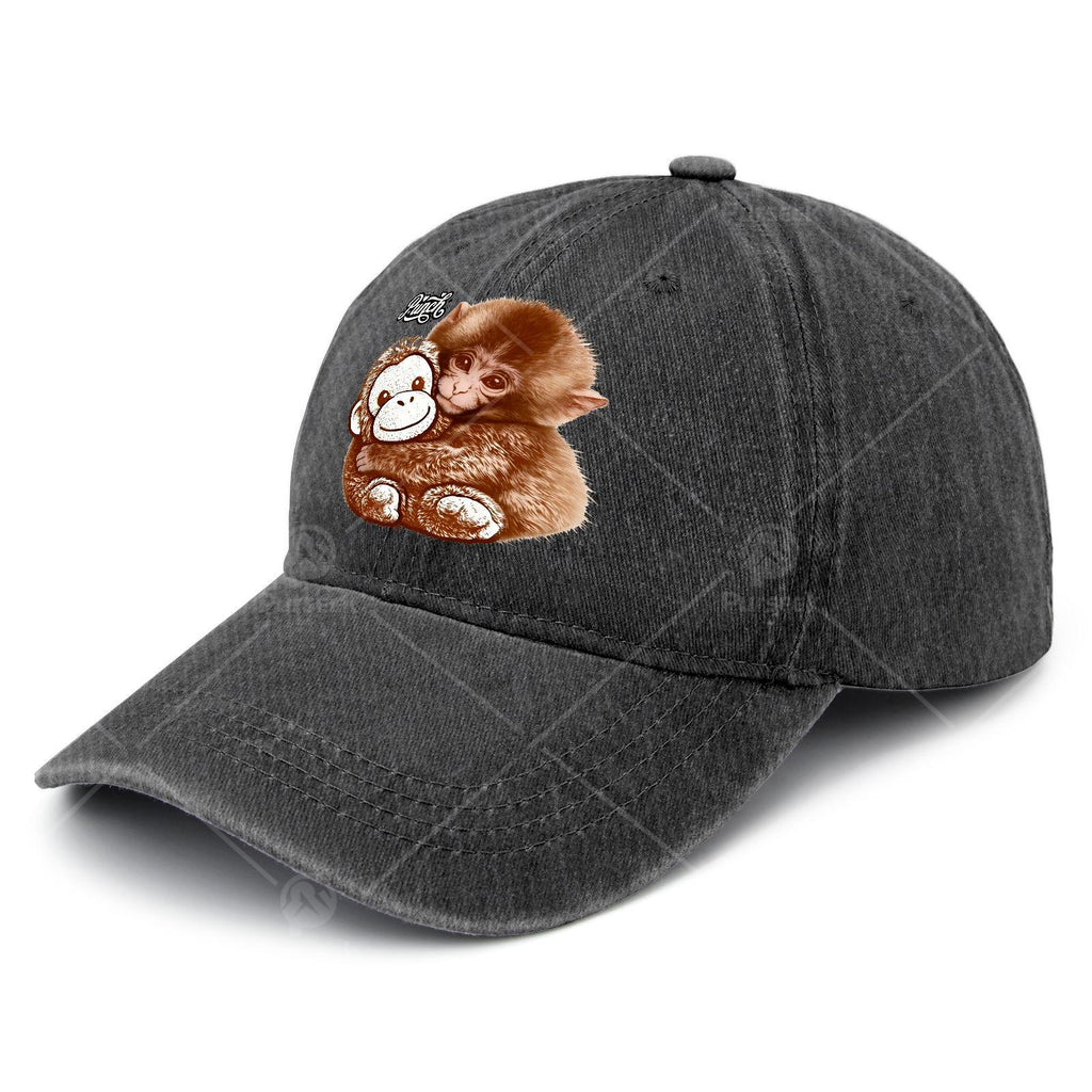 Stay Strong with This Stylish Monkey Wearing a Plush Orangutan Baseball Cap, Suitable for Everyone