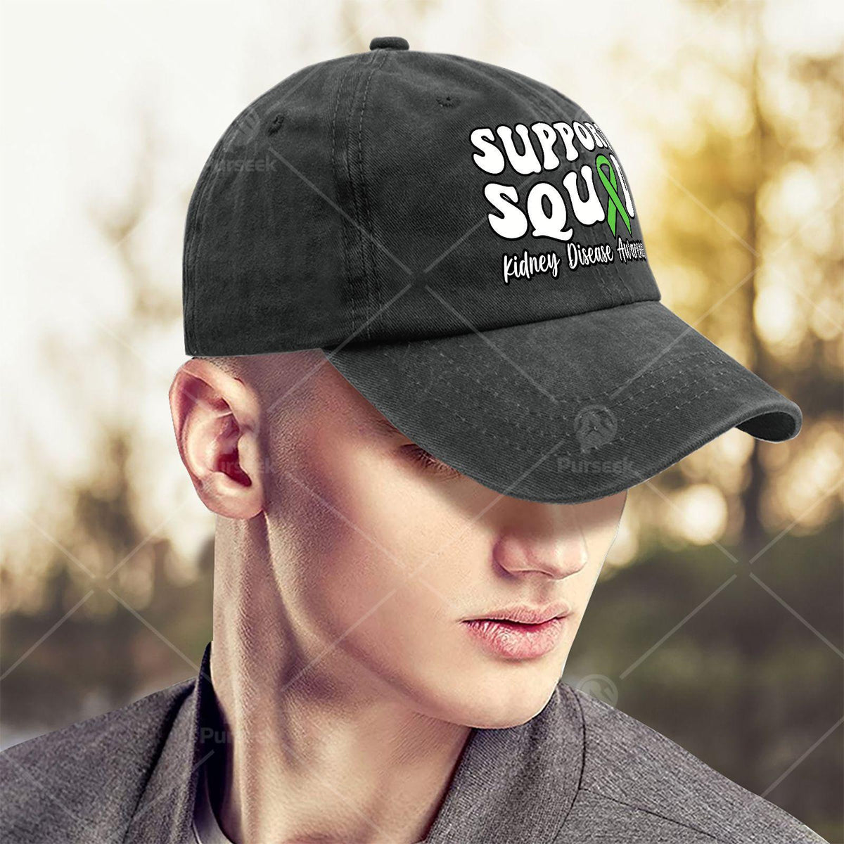 Unisex Baseball with a Green Ribbon for Kidney Disease Awareness Support