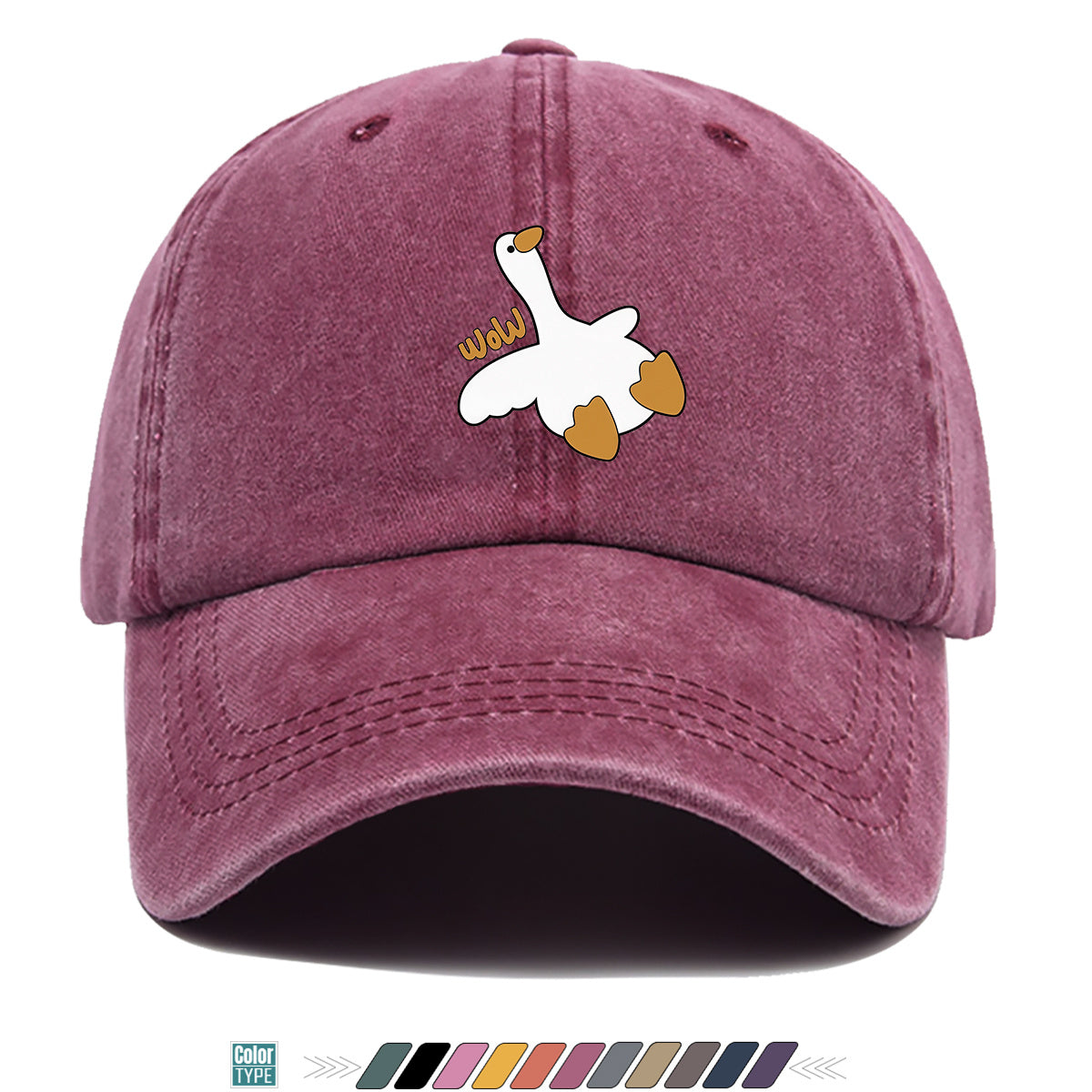 1pc Adorable White Goose Print Baseball Cap Suitable for Men & Women, Breathable Adjustable Snapback Hat with Goose, Unisex Casual Cap for Daily Wear, Picnic, Camping, Amusement Parks - Fun Gift for Goose Lovers, Birthday Present