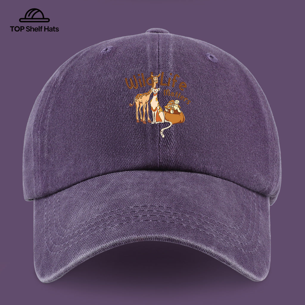 1pc Wild Life Matters Animal Print Baseball Cap - Adjustable Vintage PAPA Trucker Hat Suitable for &, Lightweight Breathable Dad Cap for Outdoor, Beach, Hiking, Skateboarding, Casual Wear - Ideal, Holidays, Urban Style