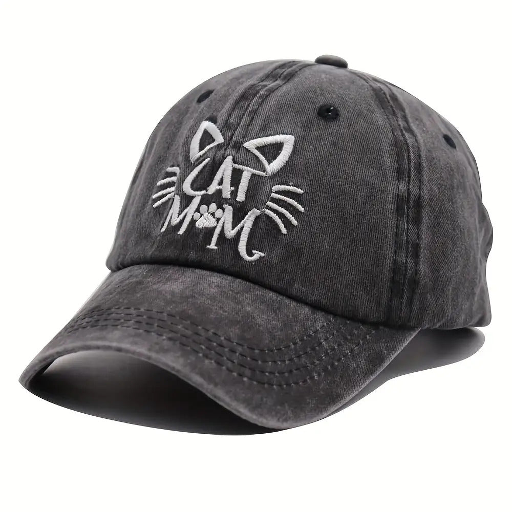 Cat Mom Hat, Cotton Adjustable Mom Baseball Cap