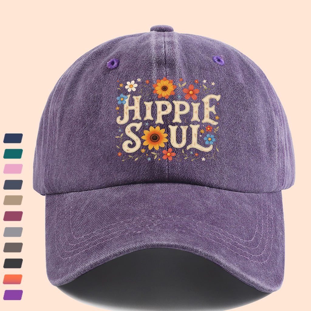 1pc 1pcs Hippie Soul Vintage Baseball Cap & Duckbill Sun Hat - Adjustable Unisex Retro Hat with Duckbill Cap, Suitable for Outdoor, Music Festivals, Travel, Daily Wear, Gift for Men & Women, Youth Street Fashion Accessory