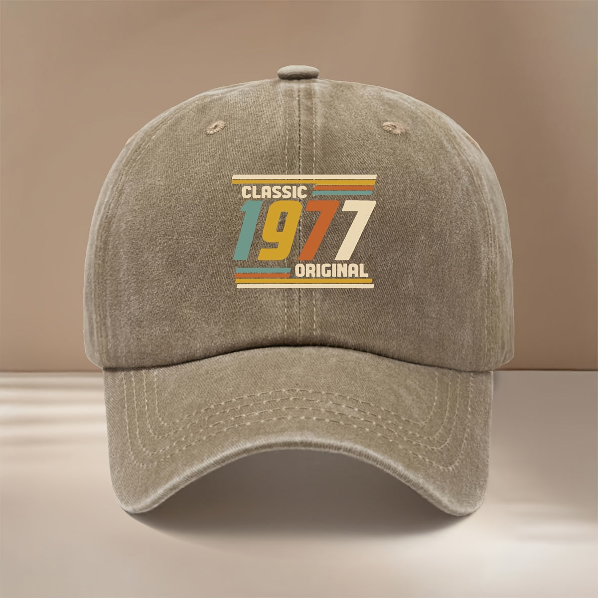 1977 Graphic Baseball Cap, Comfortable And Minimalist, Suitable for Both Men And Women. This Six-Panel Hat Is Perfect for Gatherings, Camping, And Features a Textured Design. It'S a Stylish