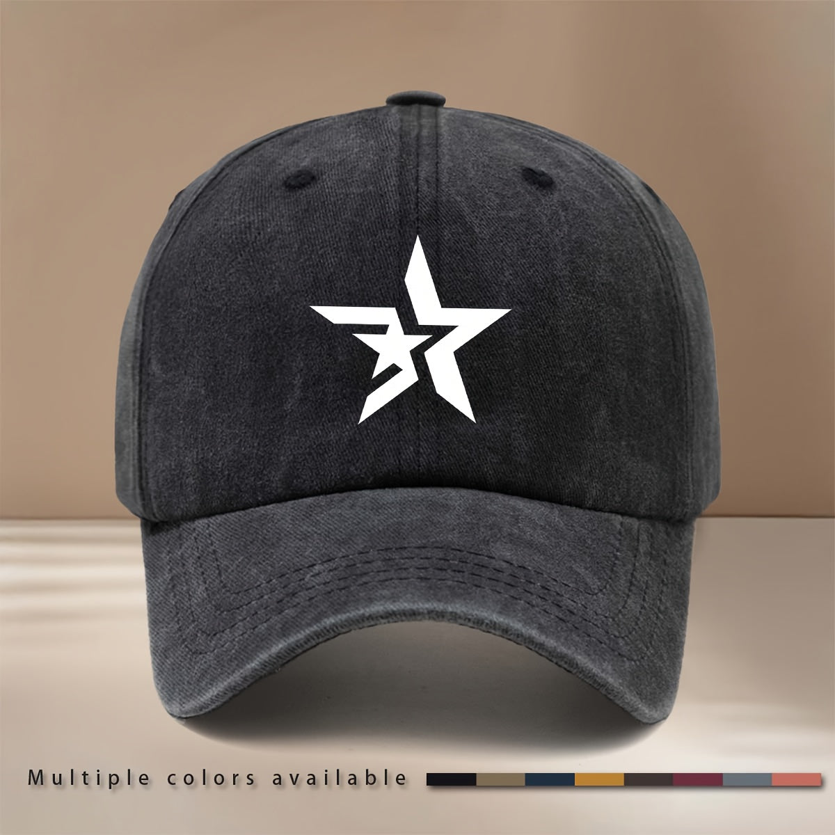 Double-layer Five-pointed Star Line Pattern Baseball Cap, Adjustable Size, Lightweight Hip-hop Hat, Unisex Casual Cap for Parties, Dinners, and Camping, Comfortable and  Curved Brim Hat, Versatile Snapback Cap, Simple, Trendy, and Cool Six-panel Cap
