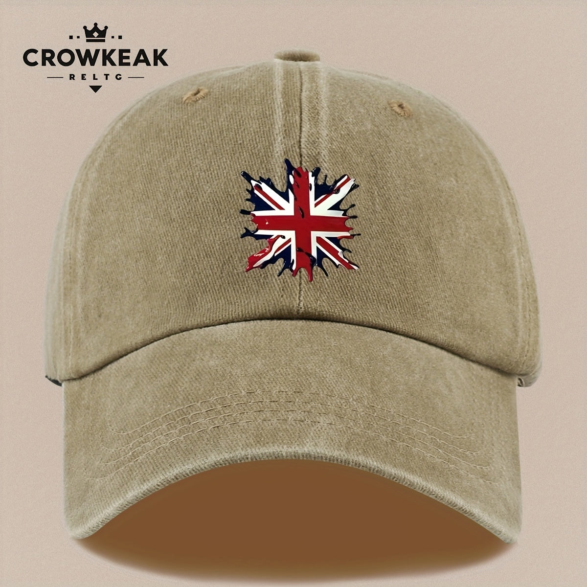 A Lightweight And Breathable Baseball Cap Featuring a "Union Jack" Pattern, Suitable for Both Men And Women. This Vintage-Style Dad Hat Is Adjustable And Perfect for Outdoor Activities Like Truck Driving, Graduation, Beach Outings, Sports, Hiking
