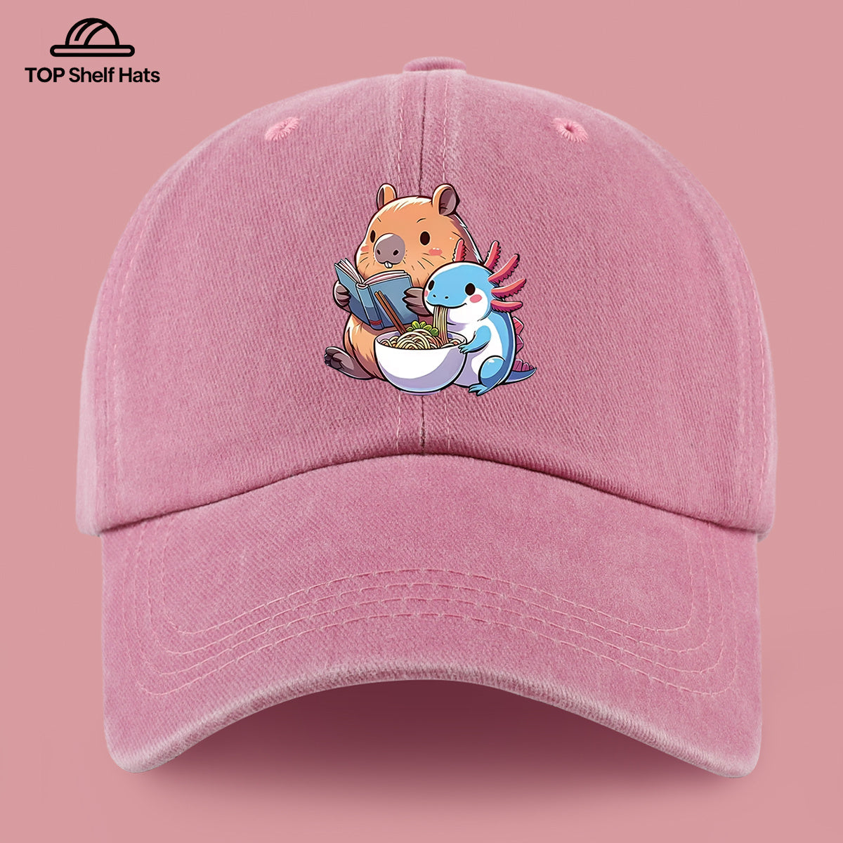 1pc Cap Compatible for Women & Men - Capybara & Salamander Print Adjustable Snapback, Lightweight Breathable Unisex Outdoor Hat with Capybara & Salamander, Valentine'S Gift, Casual Wear For, Beach, Daily Use (Ideal for For)