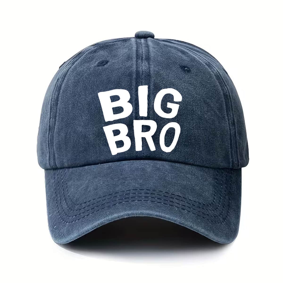 BIG BRO Letter Print Trucker Hat - Adjustable Buckle Hat with BIG BRO Printed, Breathable Six-Panel Design, Unisex Baseball Cap, Lightweight And Hand Washable
