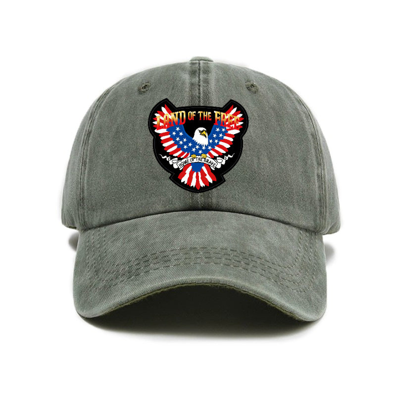 Fashion 1pc American Land of Liberty Printed Washed Distressed Style Baseball Cap Unisex Outdoor Casual Hat