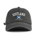 1pc of SCOTLAND Flag Pattern Printed Baseball Cap, Soft-top Vintage Washed Cap, Adjustable Outdoor Sports Cap, Sweat-absorbing and Breathable Sun Hat, Stylish Curved Brim Hat Suitable for Outdoor Sports, Travel and Vacations, a Gift for Friends A