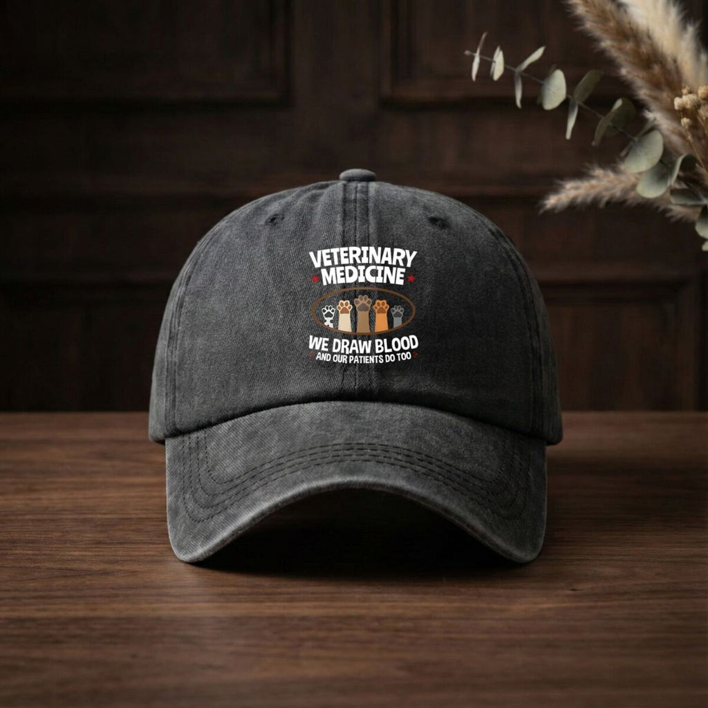 Veterinary Medicine Vet Tech Trendy Dad Hat with Soft Top Design, Street Culture Baseball Cap, Soft Fabric, Breathable and Comfortable, Outdoor Sports Sunshade Driving Hat