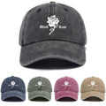 Vintage Washed Baseball Cap with Rose Print Decor, Casual Fit Suitable for Daily Streetwear, Adjustable Unisex Vintage Style Hat