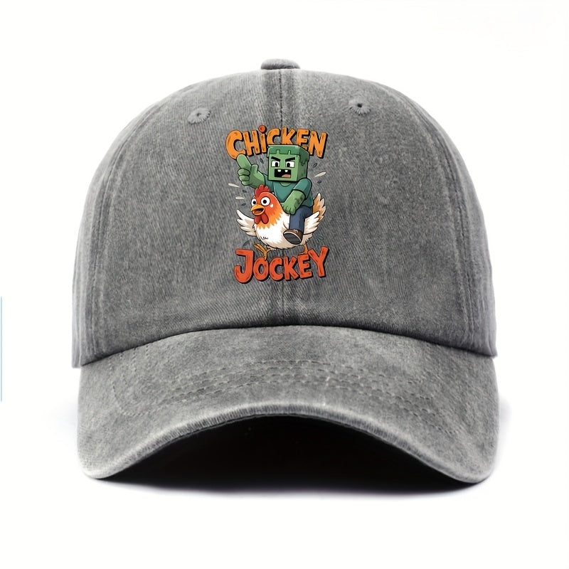 Boys' Rooster Jockey Pattern Baseball Cap - Vintage Adjustable Lightweight Hat, Suitable for Spring/Summer Outdoor Sports, Soccer Matches, and Carnivals, Multiple Colors Available