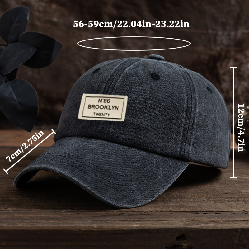 Men'S American Vintage Baseball Cap, Stylish And Versatile, Adjustable Curved Brim Duckbill Hat for Outdoor Fashion