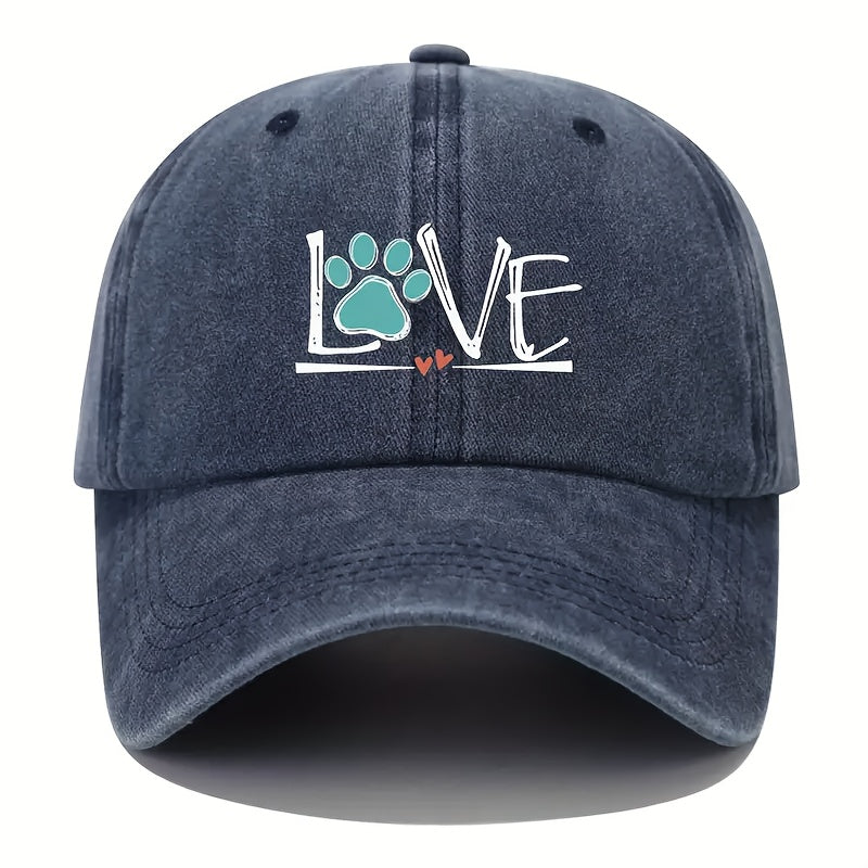 Lightweight Adjustable Baseball Cap with a Paw Print Design, Suitable for Both Men And Women, Perfect for Golf And