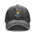 A Vintage Washed Unisex Baseball Cap, Featuring a Rainbow Turtle Design Paired with Bright-colored Pop Art. These Adjustable Hats Are Perfect for Outdoor Activities and Casual Outings, Making Them an Excellent Gift for Men, Women, and Friends.