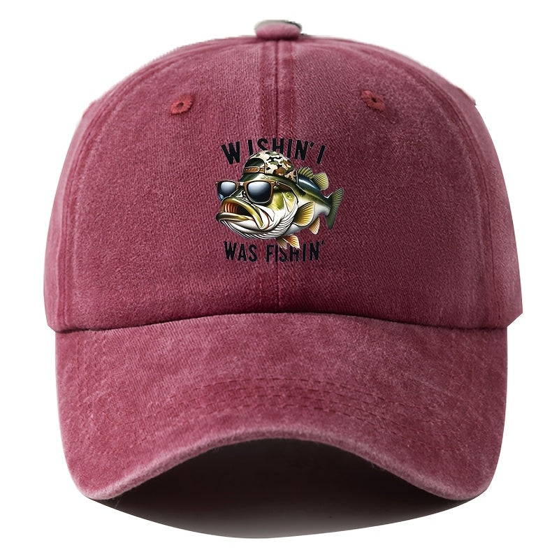A Unisex Men's Baseball Cap with Cartoon Print, Adjustable, Fashionable, and Versatile. Suitable for Outdoor Activities Such as Camping, Hiking, and Fishing