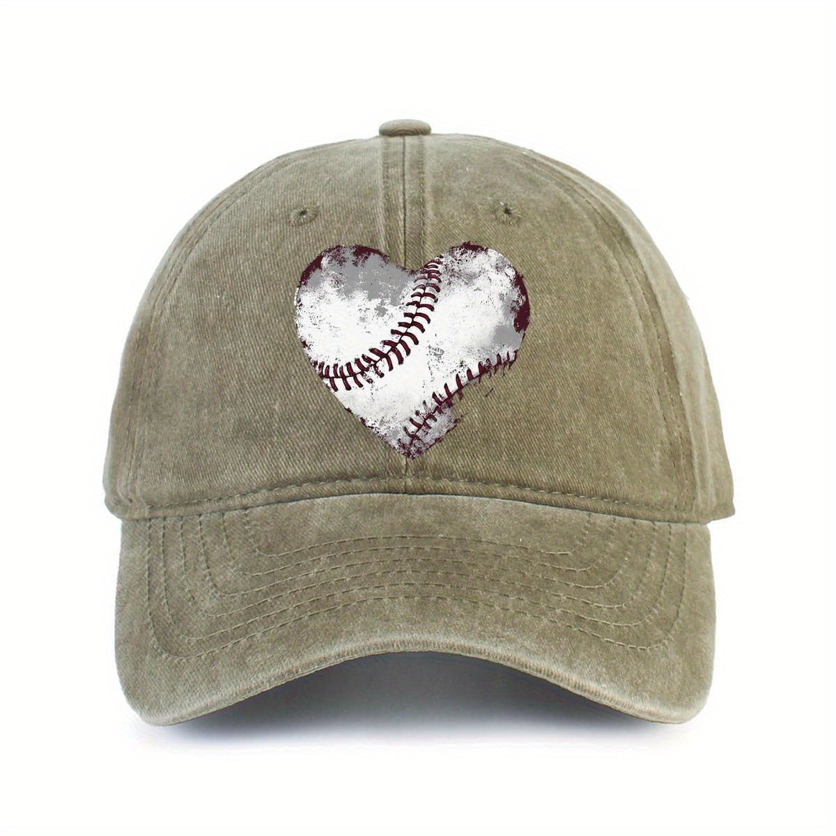 Unisex 100% Printed Baseball Cap, Featuring Heart and Valentine's Day Motifs, Suitable for Everyday Casual Wear