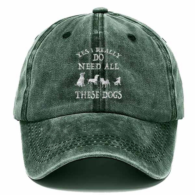 Casual Baseball Cap Featuring a Design with Four Dogs, a Must-Have for Pet Lovers on Everyday Outings