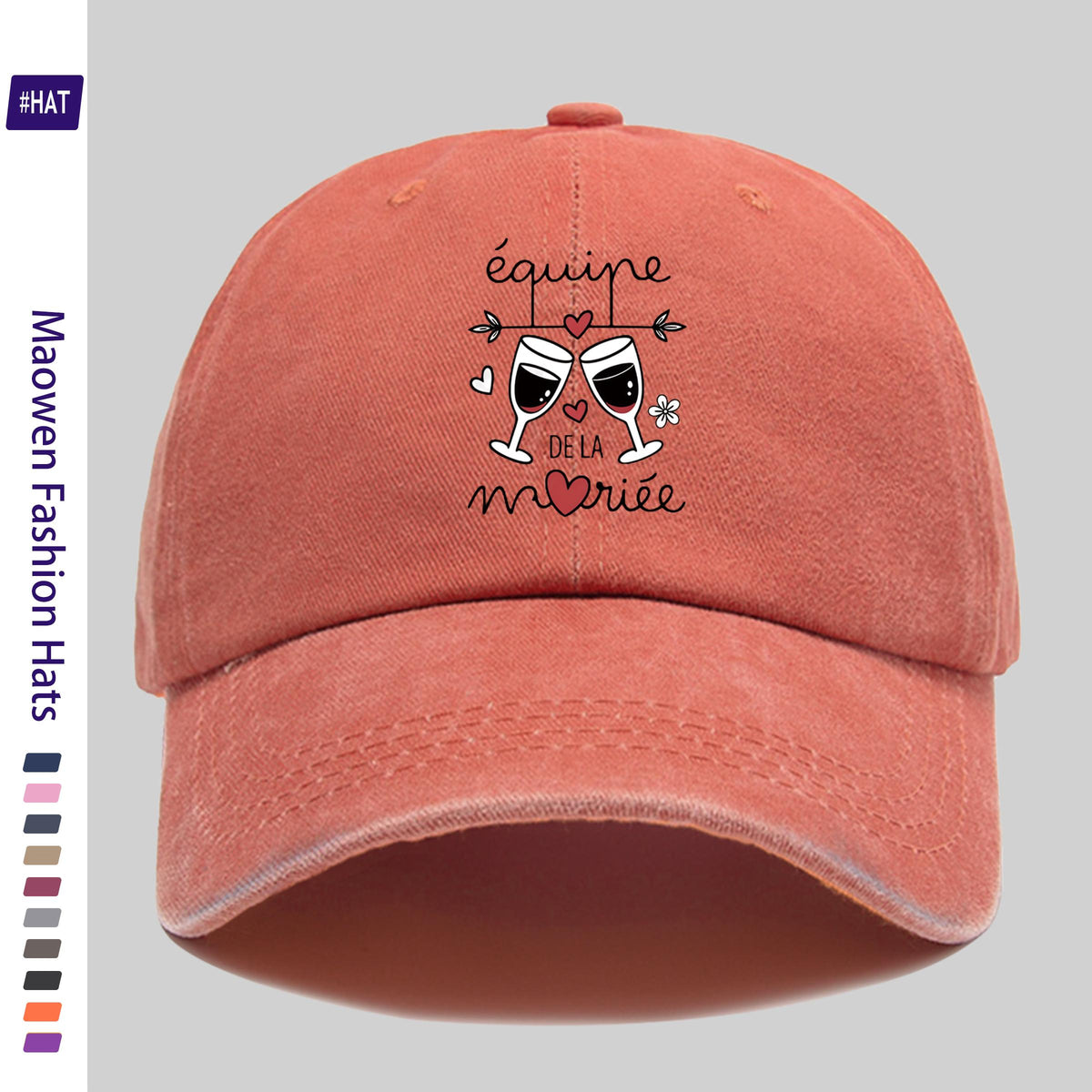 1pc Vintage Distressed Adjustable Sports Cap, Featuring a Stylish Wine Glass And Heart Decorative Pattern, with a Distressed Washed Cap Body And Fashionable Printed Design. It Is an Outdoor Casual Cap, a Fashionable Printed Breathable Baseball Cap