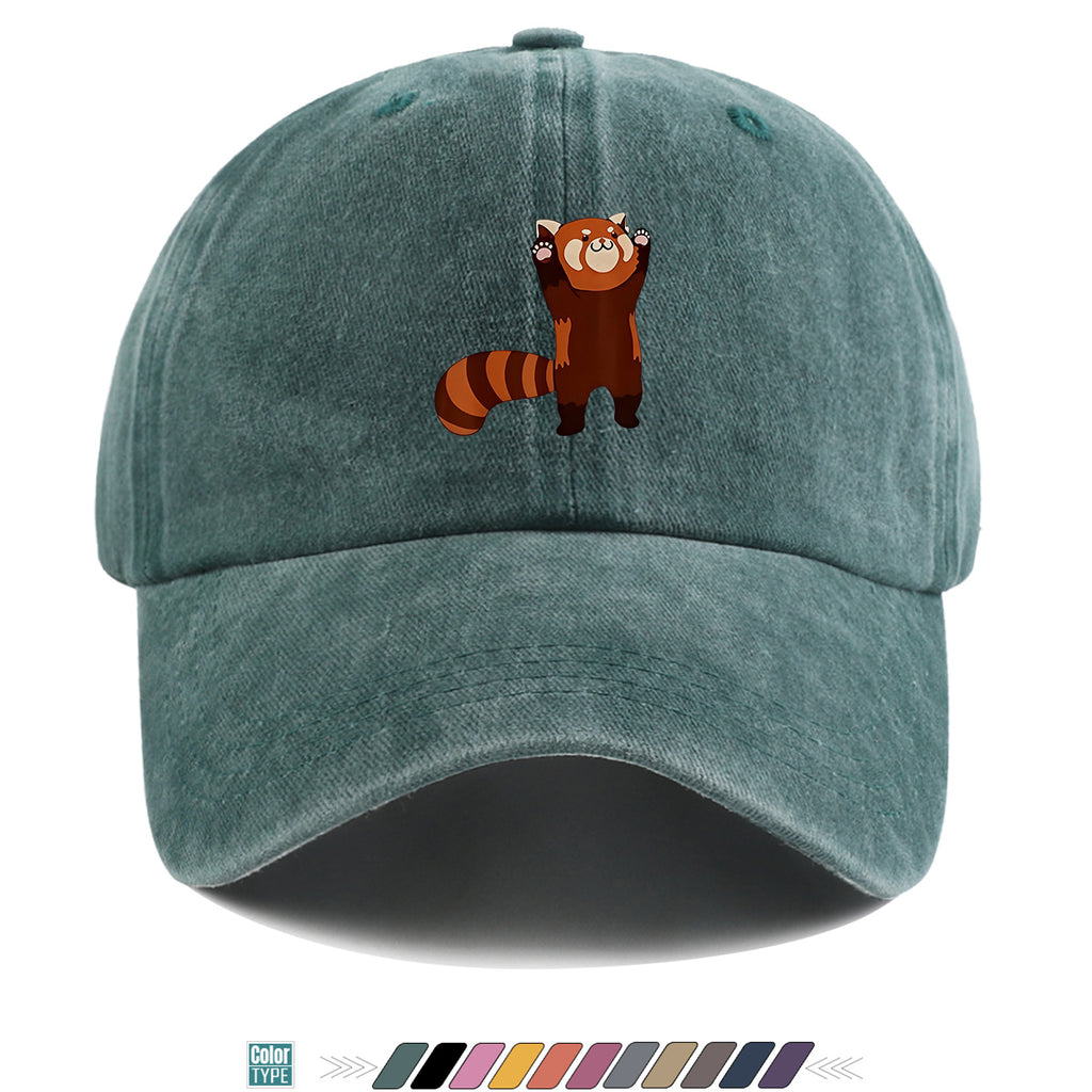 1pc Cartoon Red Panda Printed Baseball Cap, Cute Animal Pattern Sun Hat, Adorable Age-Reducing Fashion Hat, Unisex Adjustable Duckbill Cap, Couple Outing Hat, Casual Leisure Hat, Outdoor Play Sun Hat, Picnic Photography Hat, Bestie Matching Hat