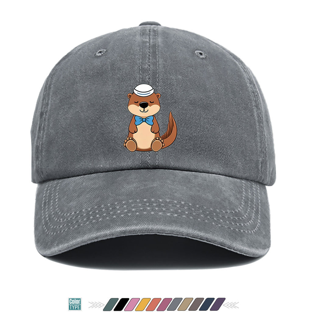 1pc Cartoon Otter Print Baseball Cap, Cute Animal Pattern Sun Hat, Fashion Casual Trendy Cap, Unisex Adjustable Duckbill Cap, Outdoor Travel Sunshade Hat, Outfit Hat, Bestie Shopping Photography Hat, Hiking Riding Hat, Daily Commute Versatile Hat