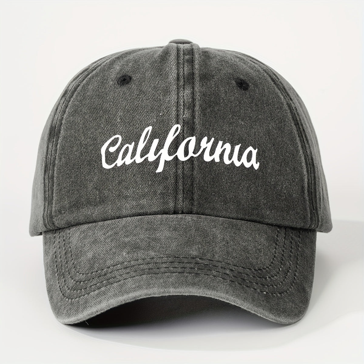 1 Printed CALIFORNIA Washed Baseball Cap, Unisex Trucker Hat, Breathable Adjustable Golf Cap, Women's Summer Fashion Curved Brim Hat, Unisex Y2K Couple's Hat