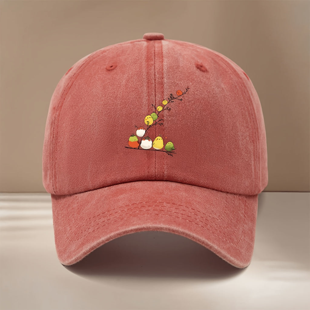 This Is a Baseball Cap with a Pattern of Chubby Little Birds, Personalized, Fashionable, Adjustable in Size, Hip-Hop Hat, Unisex, Comfortable And Lightweight Duckbill Cap, Suitable for Outdoor Sports, Dinners, Camping